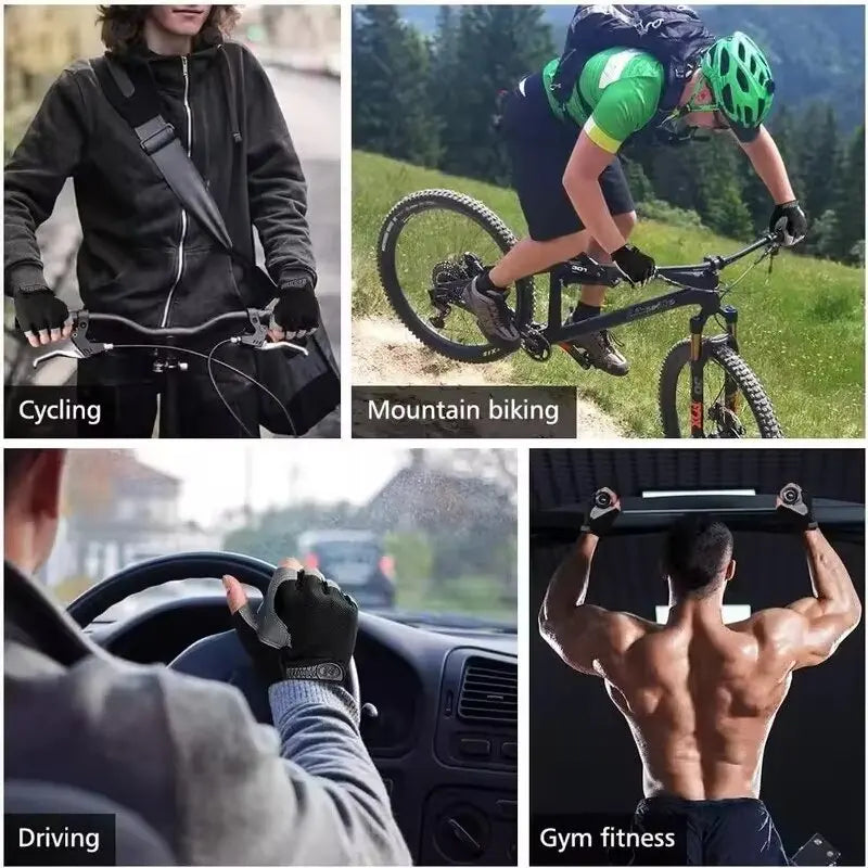 Unisex Sports Half Finger Gloves for Outdoor Cycling And Mountaineering Breathable Shock Absorbent Non-Slip Fitness Gloves