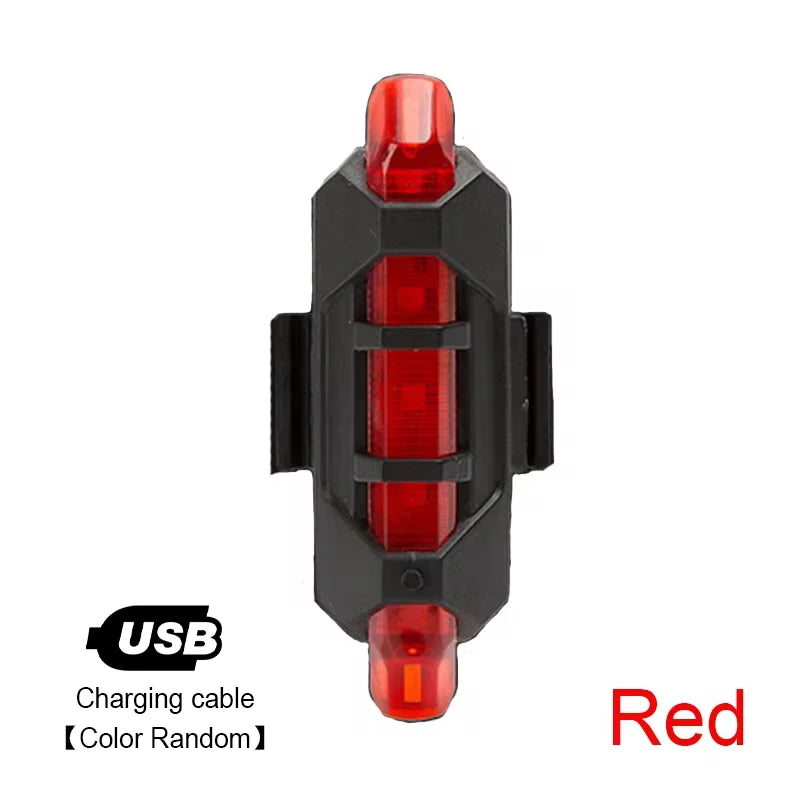 Bicycle Front Rear Light Set LED Rechargeable MTB Bike Head Light Cycling Red Warning Tail Light Accessories for Night Riding