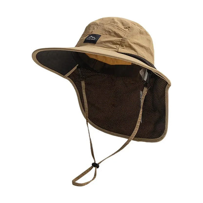 Summer UV Protection Hiking Hat Quick-drying Wide Brim Outdoor Visor Bucket Hats Mesh Breathable Sun Hat Outdoor Cycling Hat