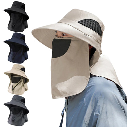1Set Summer Sun Hats Neck Flap Fisherman Hat UV Protection Outdoor Hunting Fishing Cap For Hiking Camping Visor Bucket Hat
