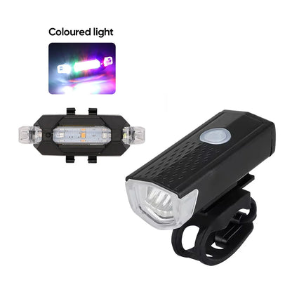 MTB Bike Front Lights USB LED Rechargeable Waterproof Mountain Bike Headlight Bicycle Safety Warning Light Cycling Accessories