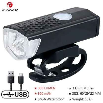 Bicycle headlight IPX6 waterproof cycling bike light USB rechargeable mini portable torch night light illumination light